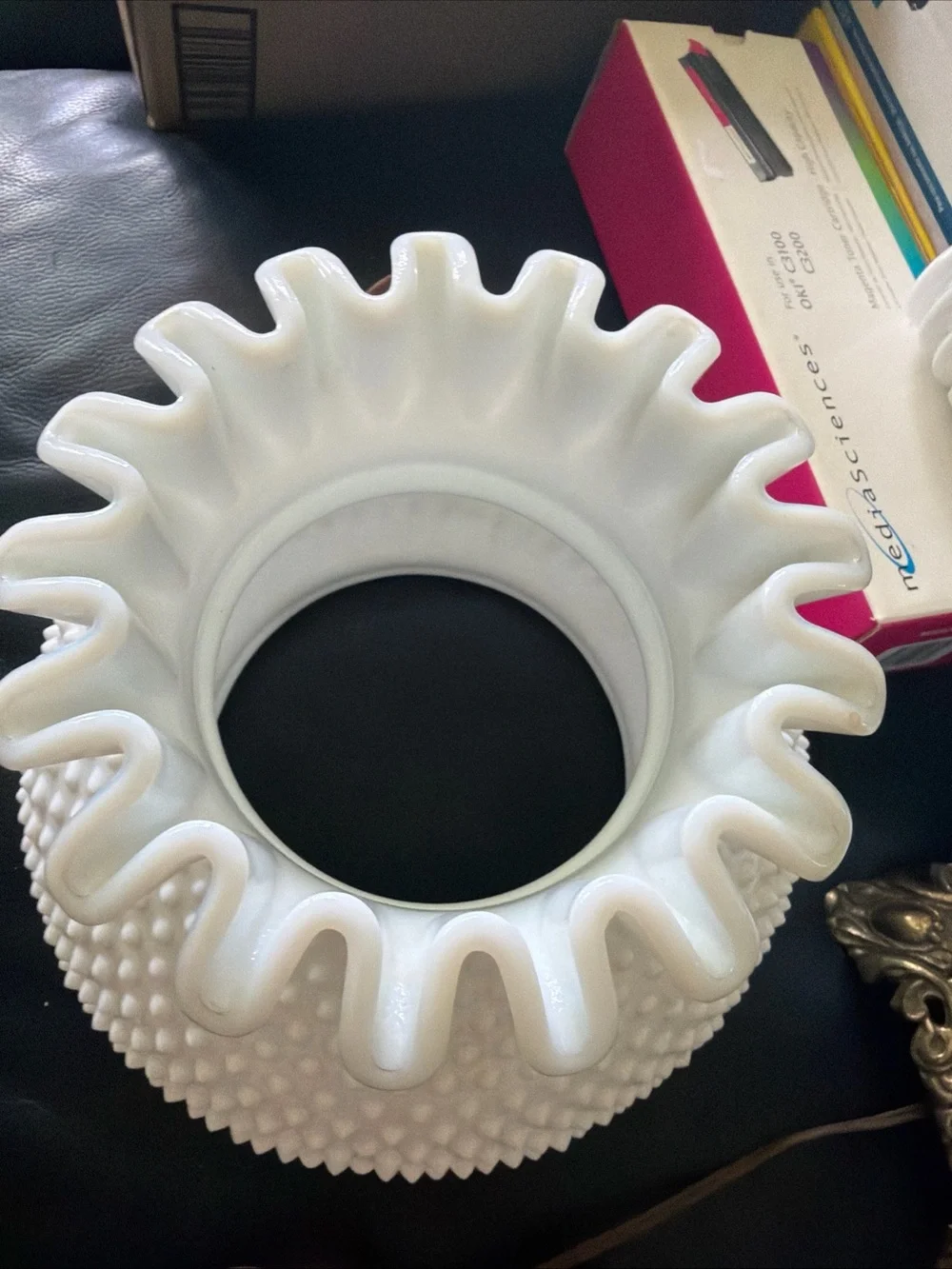 Vintage White Milk Glass Hobnail 